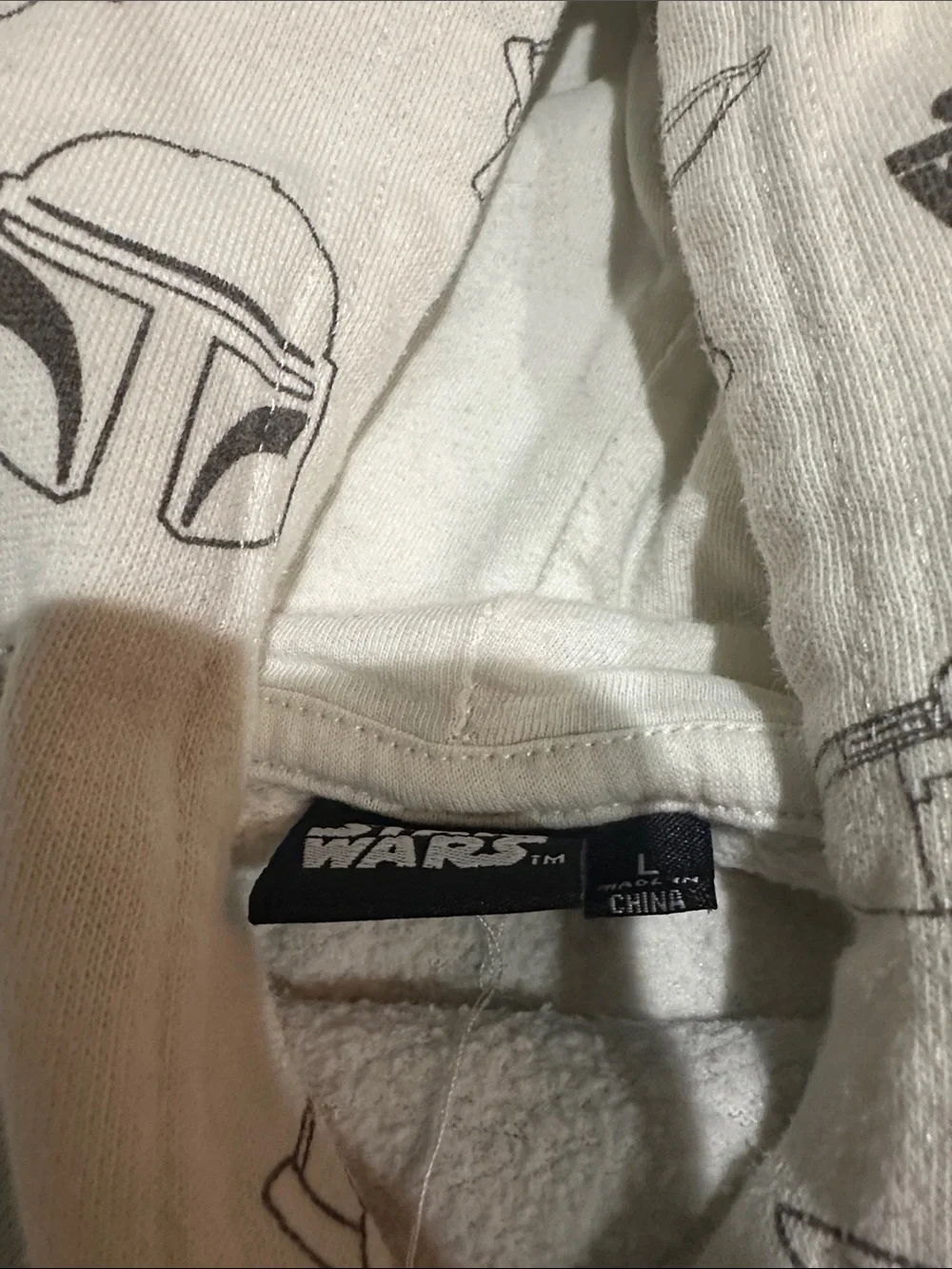 Star Wars White & Black Baby Yoda Graphic Hoodie